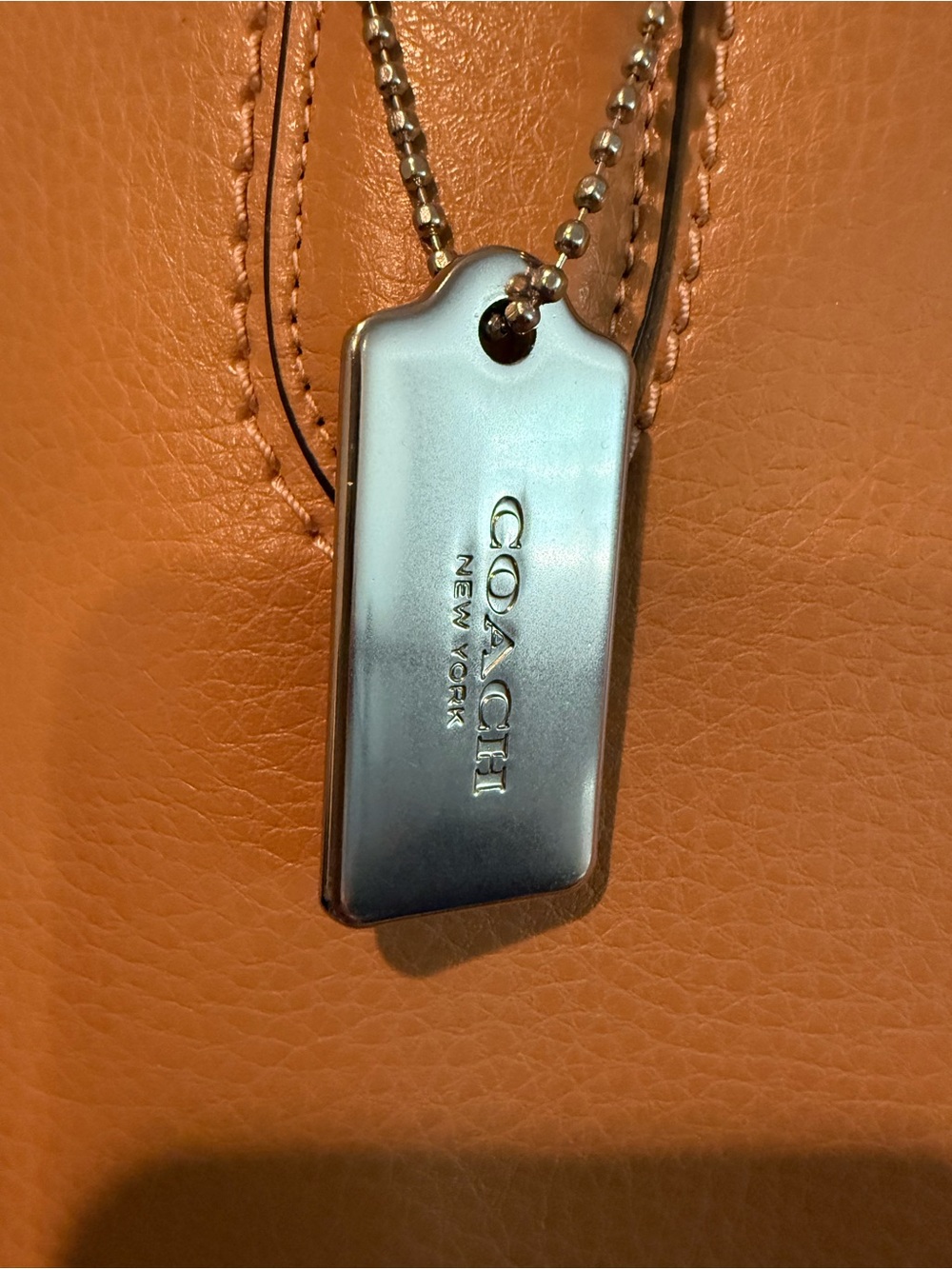 Coach Leather Tote in Tan with Brown Straps - Picture 5 of 16